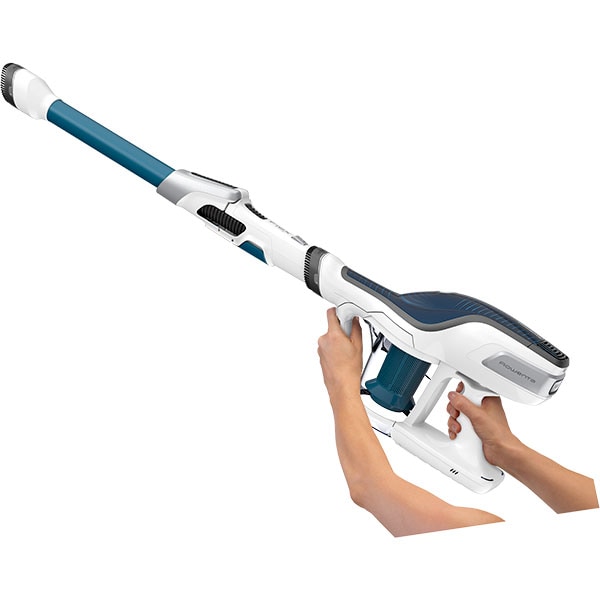 Aspirator vertical ROWENTA Air Force Flex 560 RH9471WO, 0.65l, 21.9V, autonomie max 35 min, tehnologie ciclonica, alb-albastru
