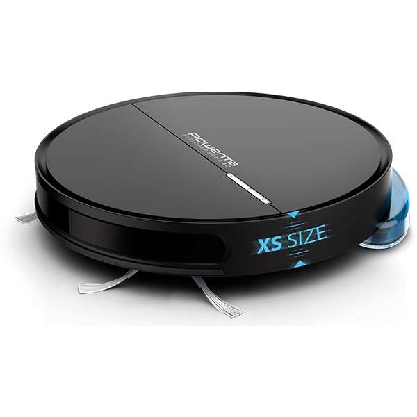 Aspirator robot ROWENTA X-Plorer Animal Serie 60 RR7455WH, 0.36l, 14.8V, autonomie max 90 min, Sistem Aqua Force, functie mop, negru