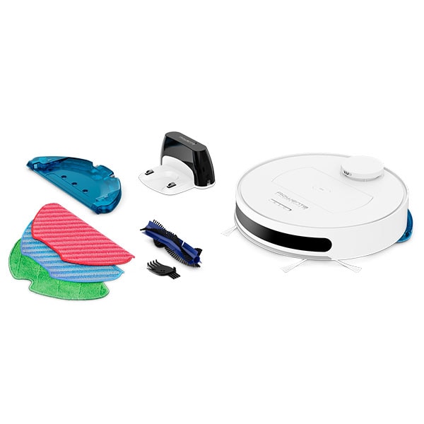 Aspirator robot ROWENTA X-Plorer Serie 75 Total Care RR7687WH, 0.4l, 14.4V, autonomie max 150 min, Navigatie laser, functie mop, alb