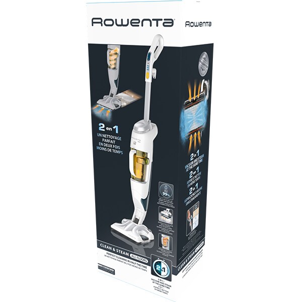 Aspirator vertical cu abur ROWENTA Clean&Steam RY7597WH, 0.7l, 1700W, alb