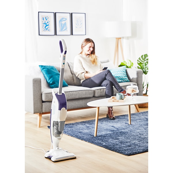 Aspirator vertical cu abur ROWENTA Clean&Steam Revolution RY7731WH, 0.47l, 1500W, alb-mov
