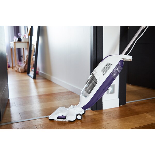 Aspirator vertical cu abur ROWENTA Clean&Steam Revolution RY7731WH, 0.47l, 1500W, alb-mov