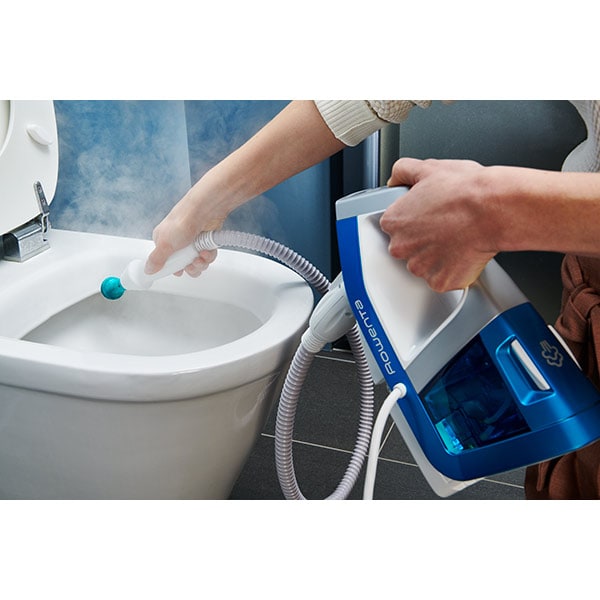 Aspirator vertical cu abur ROWENTA Clean&Steam Multi RY8561WH, 0.5l, 1700W, tehnologie ciclonica, alb-albastru