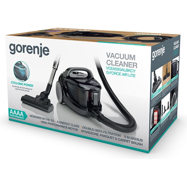 Aspirator fara sac GORENJE G Force Air Lite VCEA03GALBKCY, 3.3l, 700W, 67dB, negru 