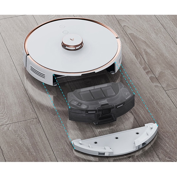 Aspirator robot VIOMI S9 85081100, 3.3l, autonomie max 180 min, Wi-Fi, functie mop, alb-auriu