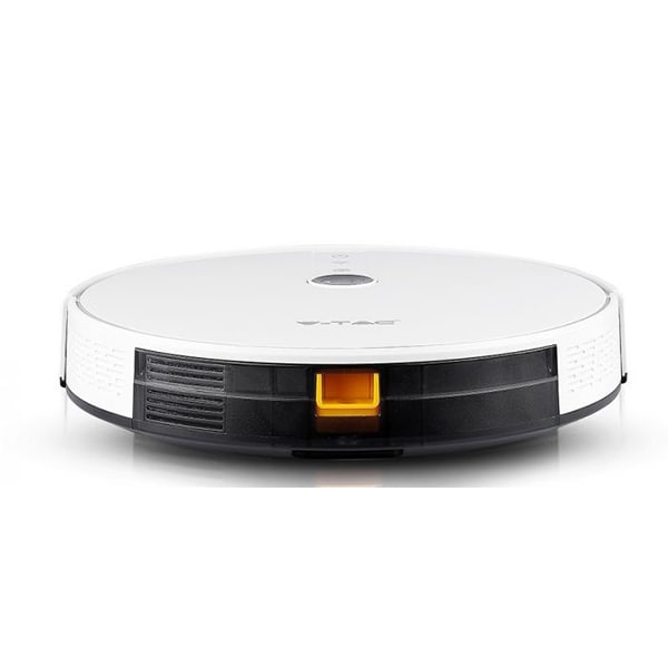Aspirator robot V-TAC 8649, 0.6l, 14.4V, autonomie max 150 min, Wi-Fi, Smart Light App, functie mop, alb-negru