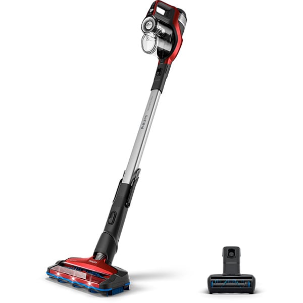 Aspirator vertical PHILIPS SpeedPro Max XC7043/01, 0.6l, 25.2V, autonomie max 65 min, rosu-negru