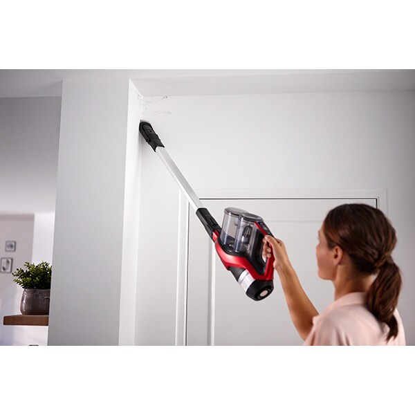 Aspirator vertical PHILIPS SpeedPro Max XC7043/01, 0.6l, 25.2V, autonomie max 65 min, rosu-negru