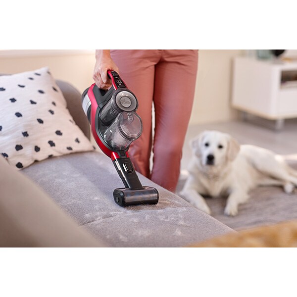 Aspirator vertical PHILIPS SpeedPro Max XC7043/01, 0.6l, 25.2V, autonomie max 65 min, rosu-negru