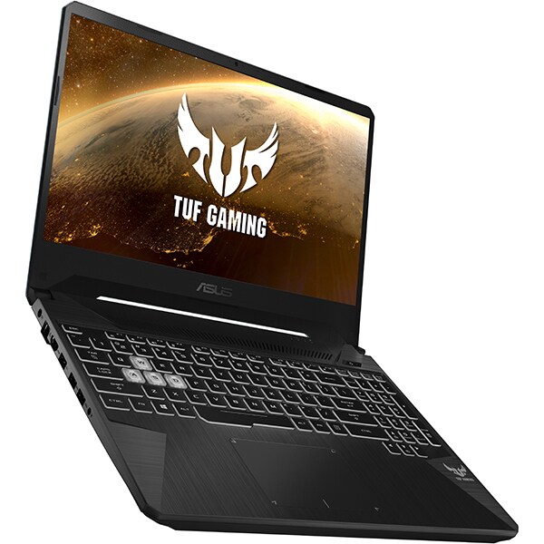 Laptop Gaming ASUS TUF FX505GT-HN098, Intel Core i5-9300H pana la 4.1GHz, 15.6" Full HD, 8GB, SSD 256GB + HDD 1TB, NVIDIAGeForceGTX1650 4GB, Free DOS, Stealth Black