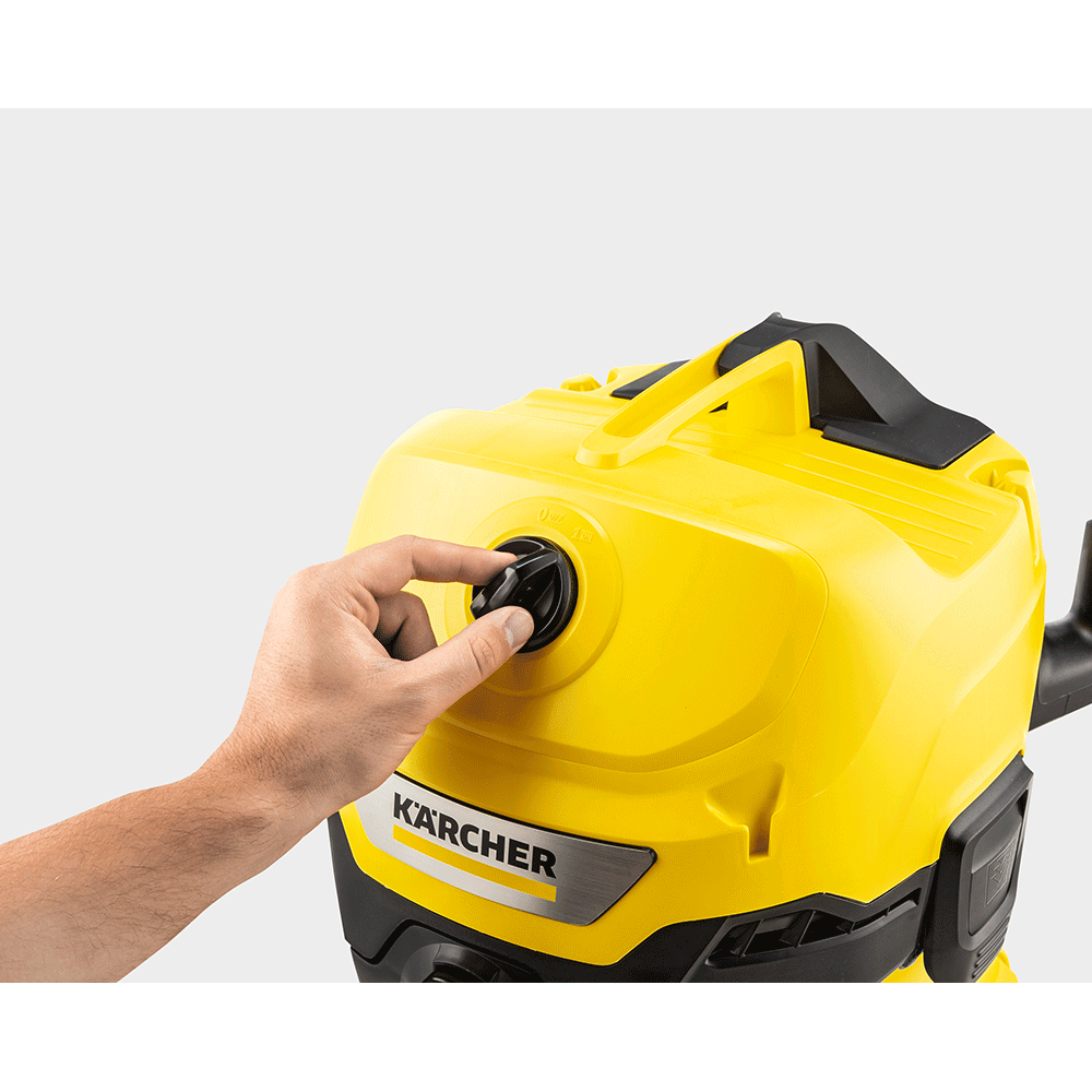 Aspirator cu sac KARCHER WD 4 S V-20/5/22, 20l, 1000W, 72dB, galben-argintiu