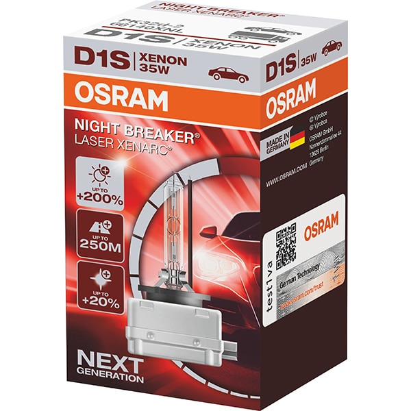 Bec auto xenon pentru far OSRAM Night Breaker Laser, +200%, D1S, 12V, 35W, PK32d-2, 1 bucata