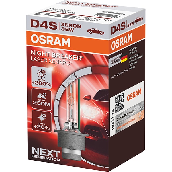 Bec auto xenon pentru far OSRAM Night Breaker Laser, +200%, D4S, 12V, 35W, P32d-5, 1 bucata