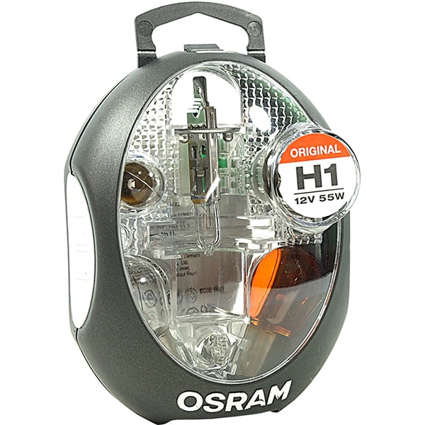 Kit rezerva bec auto halogen OSRAM, H1, 12V, 55W, Euro UNV1