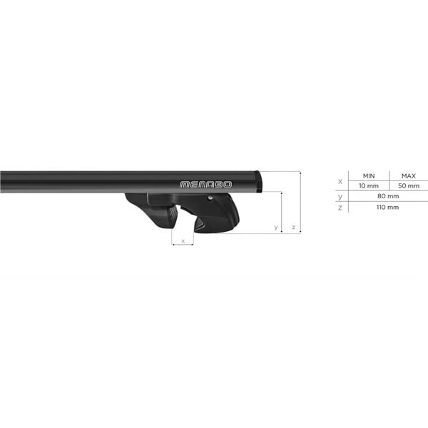 Bare transversale MENABO Jackson Black, Lexus RX (XU30), 2003-2009, 120 cm