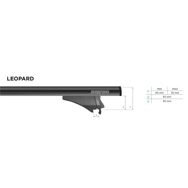 Bare transversale MENABO Leopard Black XL, Kia Sportage (SL), 2014-2016, 135 cm