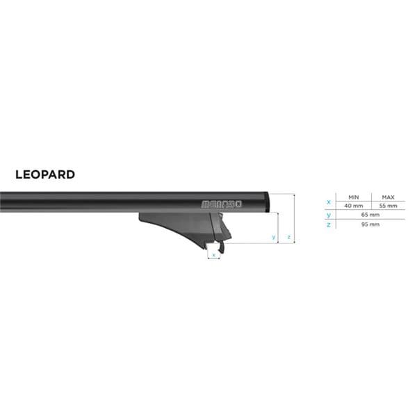 Bare transversale MENABO Leopard Black XL, Audi A6 (4F) Avant, 2004-2011, 135 cm