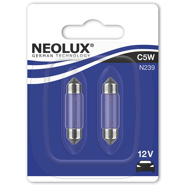 Set 2 becuri Halogen NEOLUX N239-02B, C5W, 5W, 12V