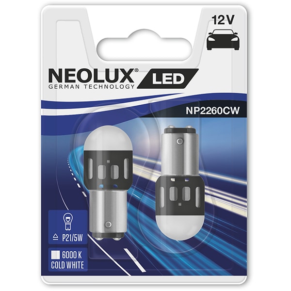 Set 2 becuri LED NEOLUX NR0560CW-02B, R5W, 0.8W, 12V