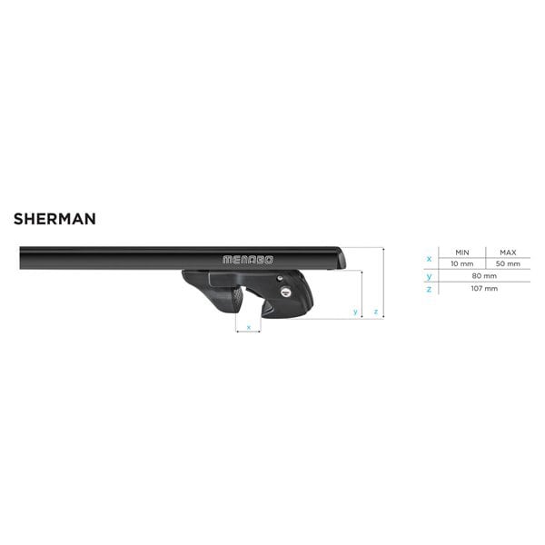 Bare transversale MENABO Sherman Black, Nissan Terrano, 1985-1995, 120 cm