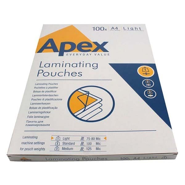 Folie laminat Apex, 75 microni, A4, 100 bucati