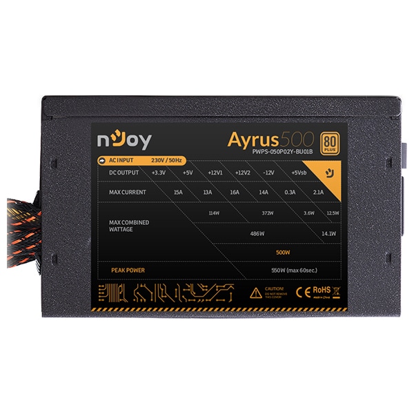 Sursa PC NJOY Ayrus 500, 500W, 80 PLUS