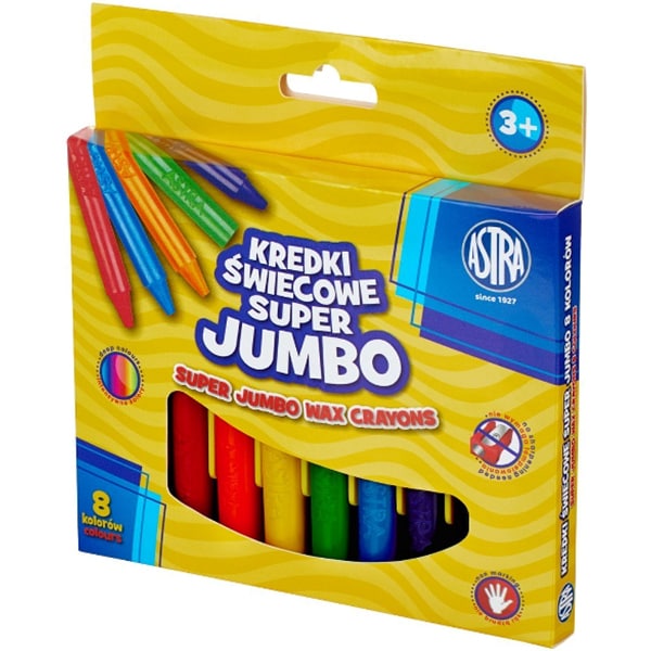Creioane colorate ASTRA Jumbo, 8 culori