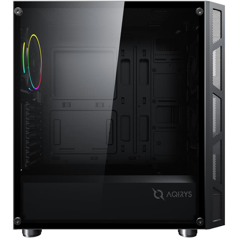 Carcasa PC AQIRYS Antares ARGB, USB 3.0, fara sursa, negru