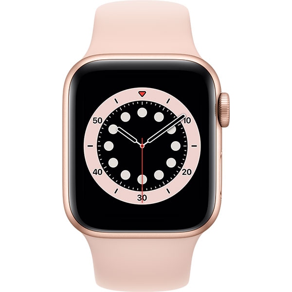 APPLE Watch Series 6, 44mm Gold Aluminium Case, Pink Sand Sport Band