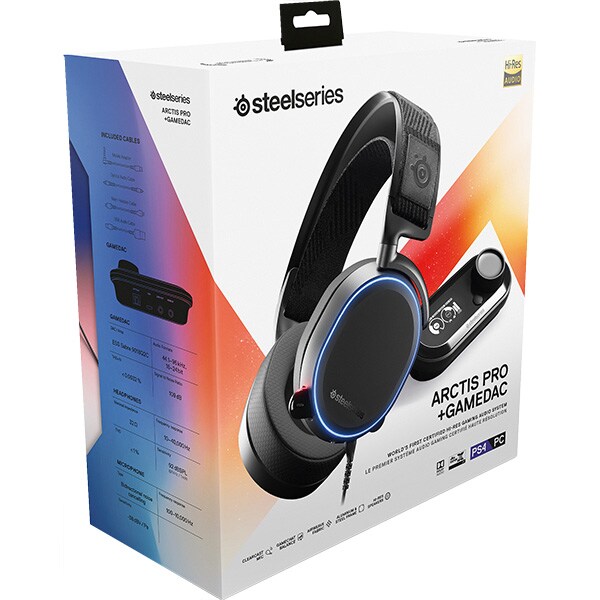 Casti Gaming STEELSERIES Arctis PRO + GameDAC, surround, multiplatforma, USB, 3.5mm, negru