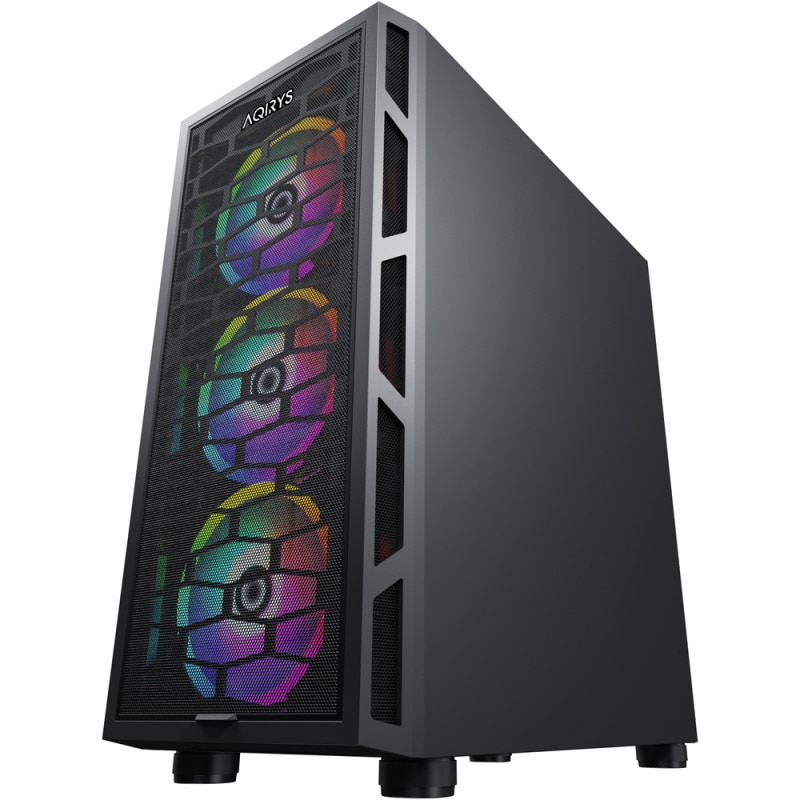Carcasa PC AQIRYS Arcturus ARGB, USB 3.0, fara sursa, negru