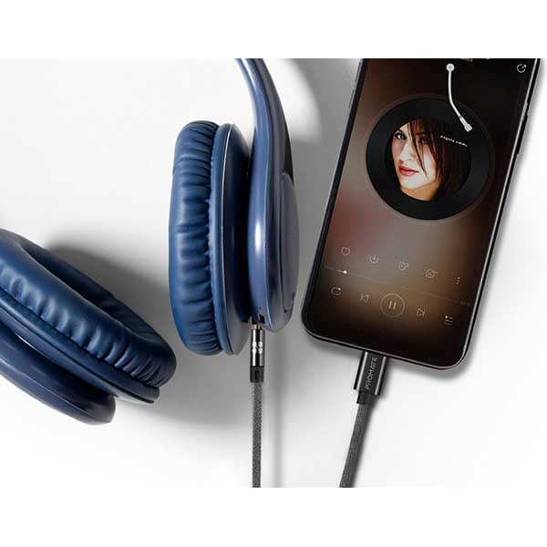 Cablu audio PROMATE AUXLink-CM, Jack 3.5mm - USB-C/Jack 3.5mm, 1.2m, gri