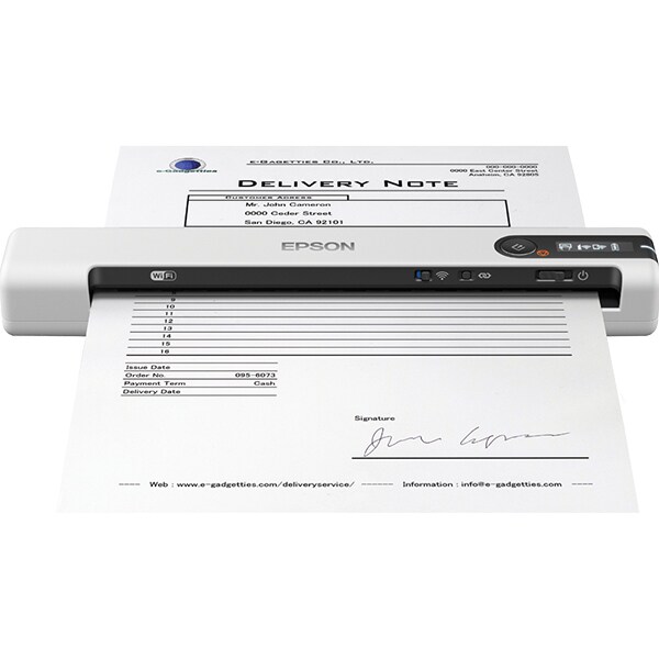 Scanner portabil EPSON WorkForce DS-80W, A4, USB, Wi-Fi, alb