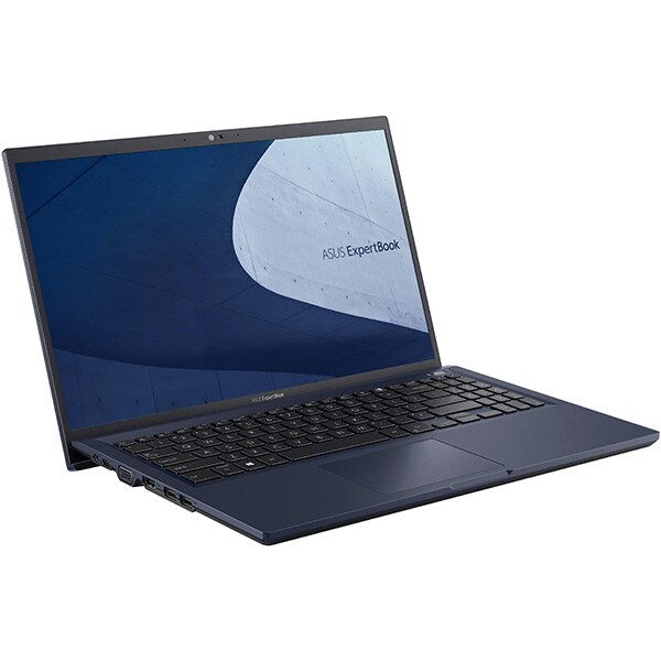 Laptop ASUS ExpertBook B1 B1500, Intel Core i7-1165G7 pana la 4.7GHz, 15.6" Full HD, 16GB, SSD 512GB, Intel Iris Xe, Windows 10 Pro, negru