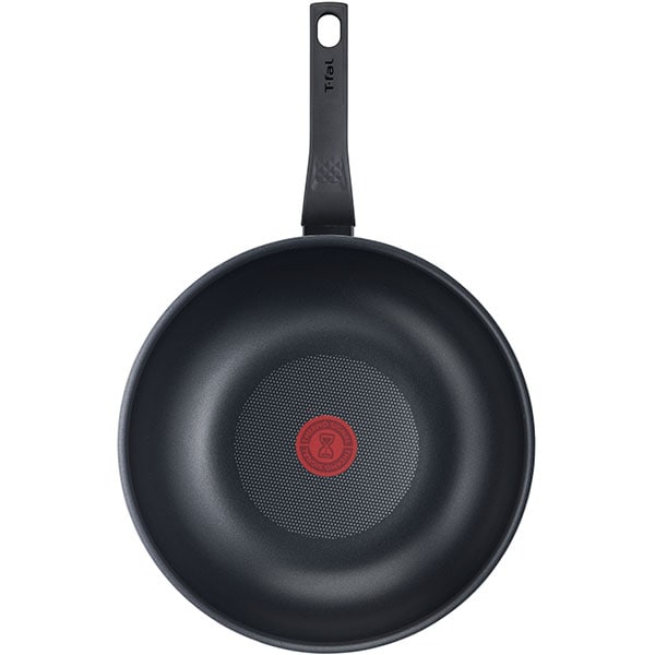 Tigaie wok TEFAL Simply Clean B5671953, 28cm, aluminiu, negru