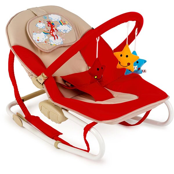 Balansoar JUJU Swingy Unicorn JU70R40, 0 - 12 luni, rosu-bej