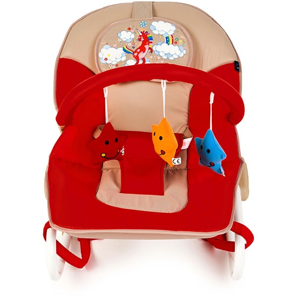Balansoar JUJU Swingy Unicorn JU70R40, 0 - 12 luni, rosu-bej