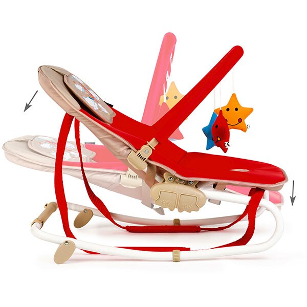 Balansoar JUJU Swingy Unicorn JU70R40, 0 - 12 luni, rosu-bej