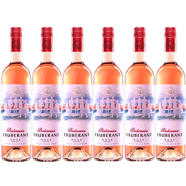 Vin rose demisec BUDUREASCA Exuberant Rose, 0.75L, 6 sticle