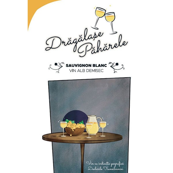 Vin alb demisec Jidvei Dragalase Paharele Sauvignon Blanc, 10L, Bag in Box