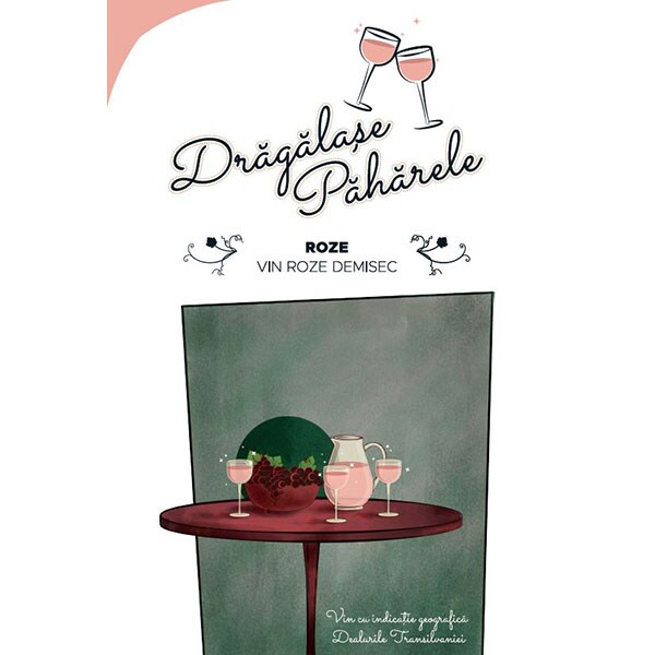 Vin rose demisec Jidvei Dragalase Paharele Rose, 10L, Bag in Box