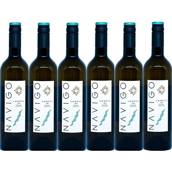 Vin alb sec Crama Navigo Compas Pinot Grigio 2021, 0.75L, bax 6 sticle