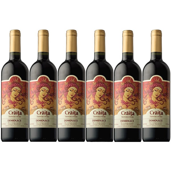 Vin rosu demidulce Jidvei Craita Transilvaniei, 0.75L, 6 sticle