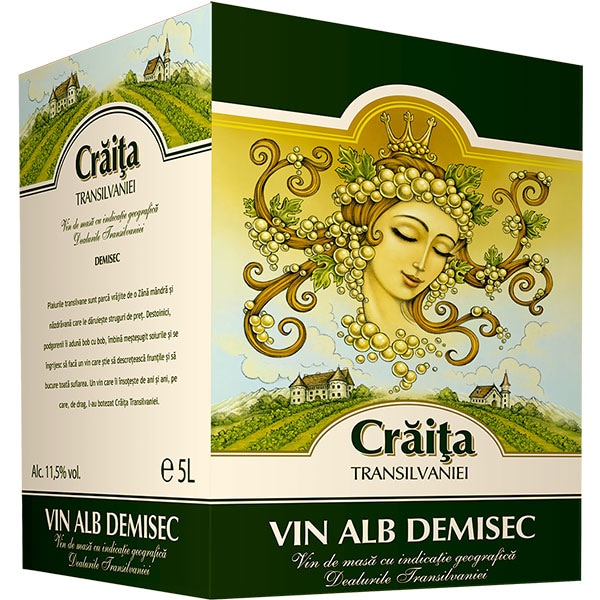 Vin alb demisec Jidvei Craita Transilvaniei, 5L, Bax in Box