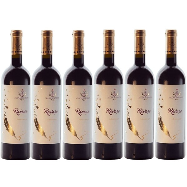 Vin rosu demisec Crama Hermeziu Ravase Feteasca Neagra, 0.75L, bax 6 sticle