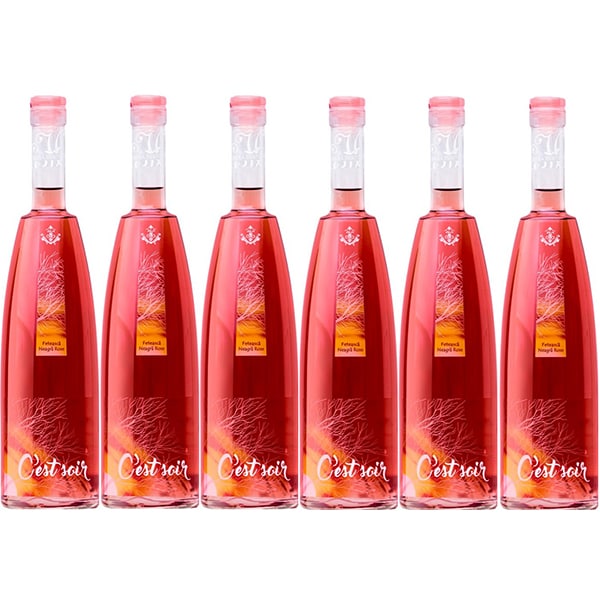 Vin rose sec Crama Hermeziu C'est Soir Feteasca Neagra, 0.75L, bax 6 sticle