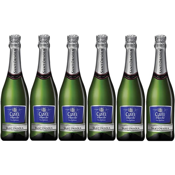 Vin spumant alb demisec Canti Sant'orsola Spumante Cuvee, 0.75L, bax 6 sticle
