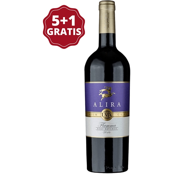 Vin rosu sec Crama Alira Flamma Rosu Savuros, 0.75L, 5+1 sticle