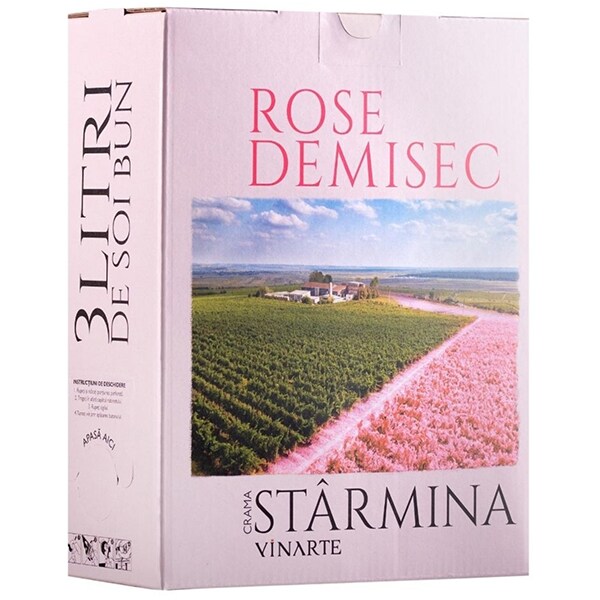 Vin rose demisec VINARTE CASTEL STARMINA, 3L, Bag in Box