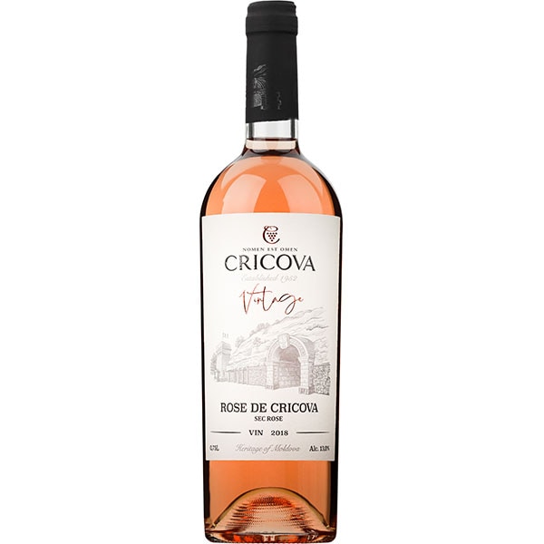 Vin rose sec Cramele Cricova Vintage 2019, 0.75L, 6 sticle